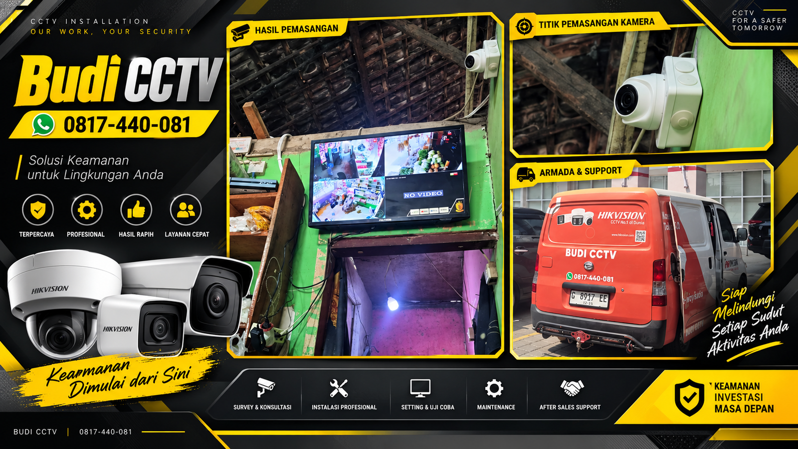 Pemasangan CCTV HiLook IP Camera, Adaptasi Teknologi Keamanan di Toko Sembako Brebes
