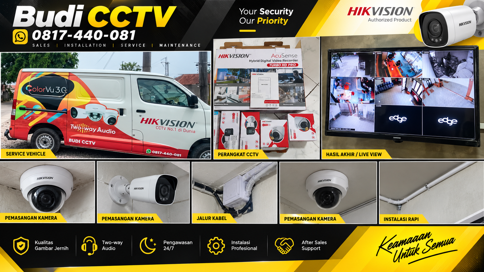 Pemasangan CCTV Hikvision di Kafe Brebes, Didukung Layanan Purna Jual
