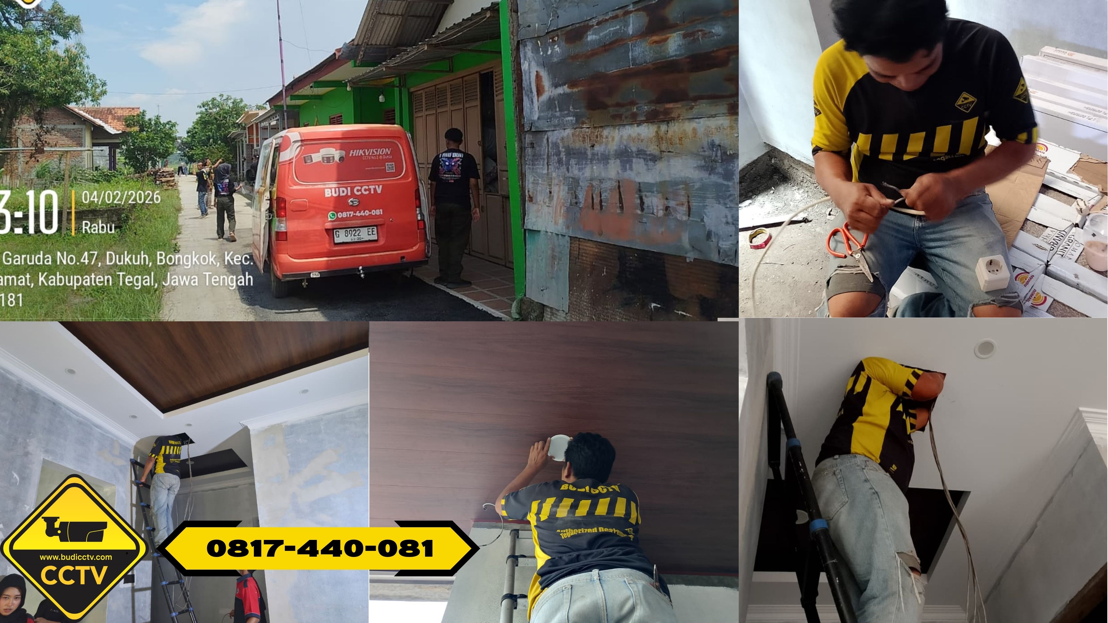Instalasi CCTV Hikvision 8 Channel 2MP Infrared Full HD di Ruko Area Brebes